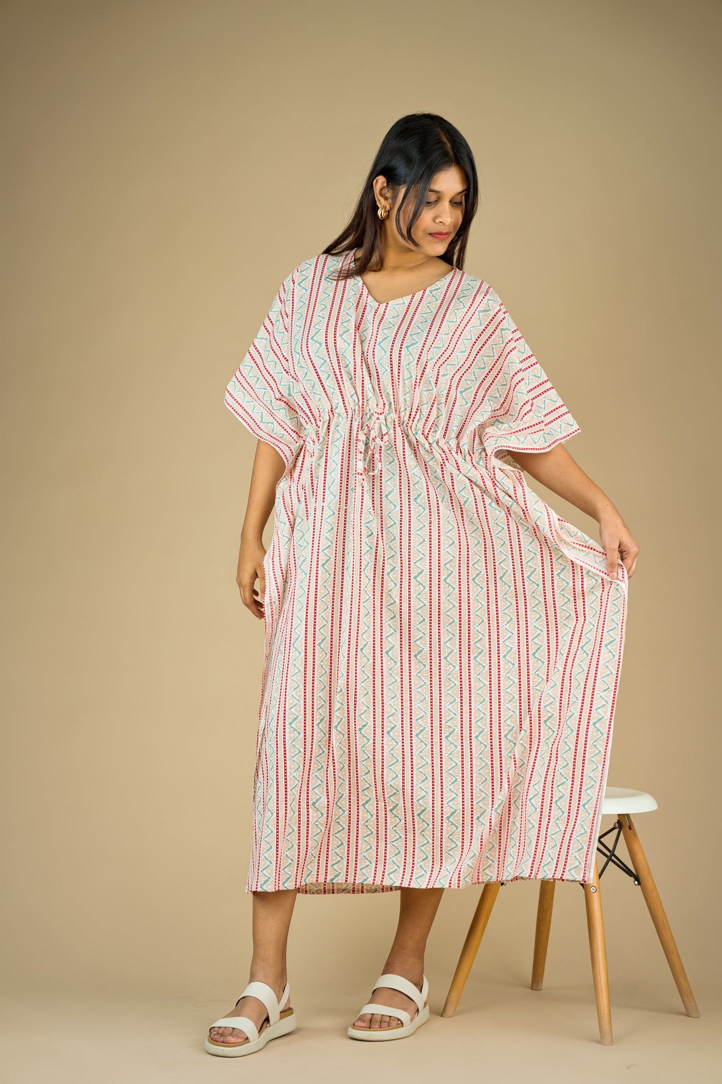 Daisy Stripe Kaftan Dress