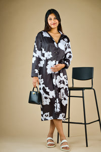 Hazel Black Floral Maternity Dress