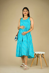 Clover Blue Stripe Maternity Dress