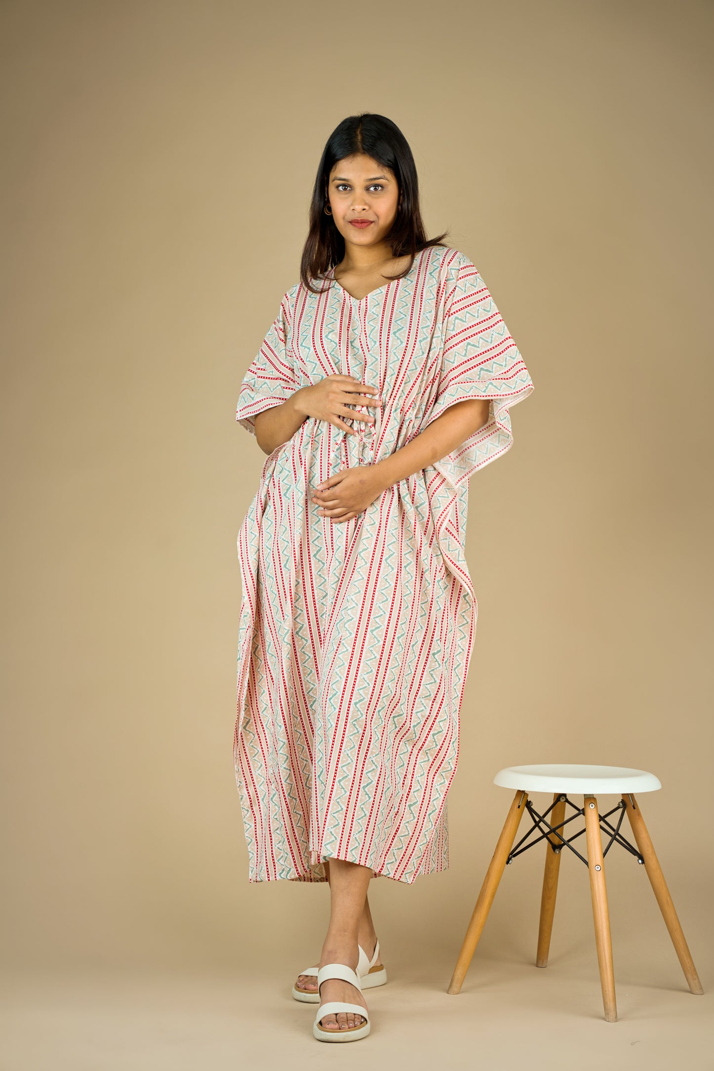 Daisy Stripe Kaftan Dress